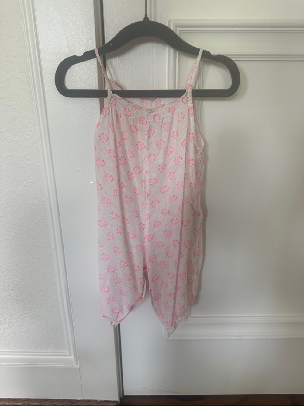 Bonpoint Light Pink Floral Spaghetti-Strap Romper